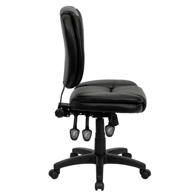 Black Mid-back Leather Chair