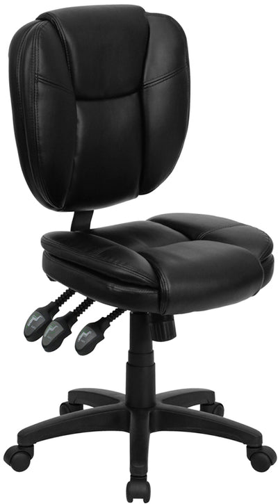 Black Mid-back Leather Chair