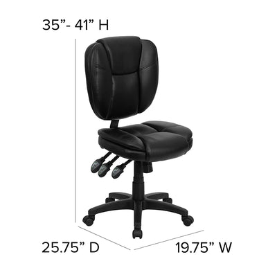 Black Mid-back Leather Chair