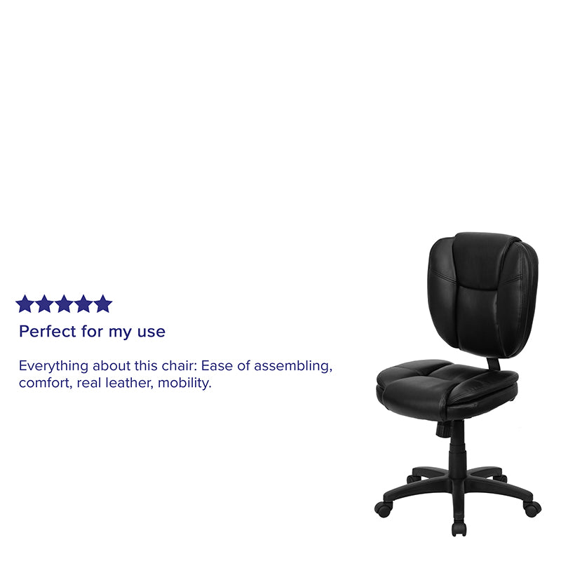 Black Mid-back Leather Chair
