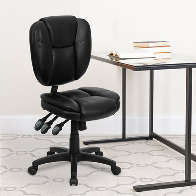 Black Mid-back Leather Chair