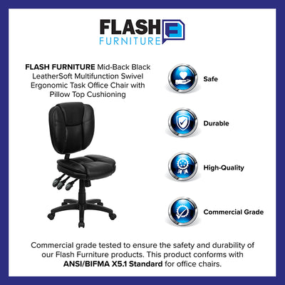 Black Mid-back Leather Chair