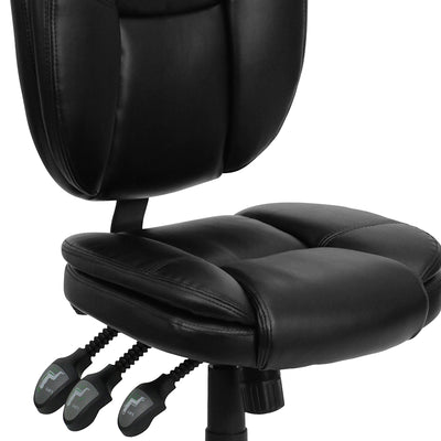 Black Mid-back Leather Chair