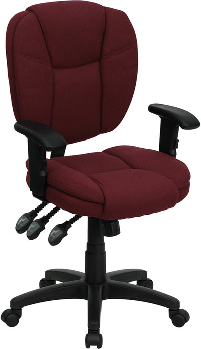 Burgundy Mid-back Fabric Chair