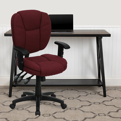Burgundy Mid-back Fabric Chair