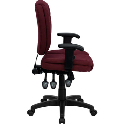 Burgundy Mid-back Fabric Chair