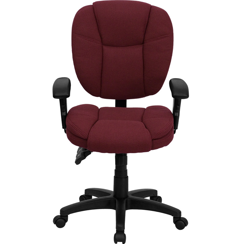 Burgundy Mid-back Fabric Chair