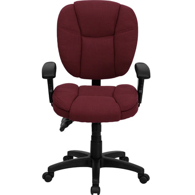 Burgundy Mid-back Fabric Chair