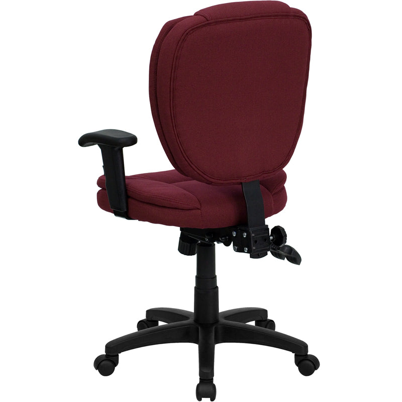 Burgundy Mid-back Fabric Chair