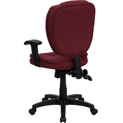 Burgundy Mid-back Fabric Chair