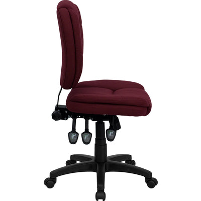 Burgundy Mid-back Fabric Chair