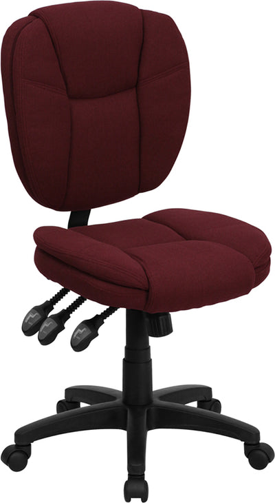 Burgundy Mid-back Fabric Chair