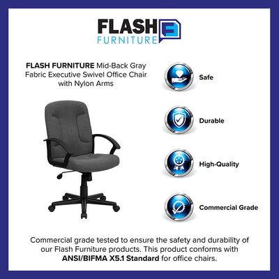 Gray Mid-back Fabric Chair