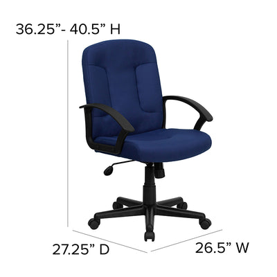 Navy Mid-back Fabric Chair