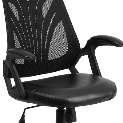 Black Mid-back Leather Chair