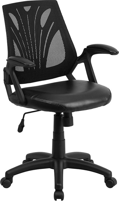 Black Mid-back Leather Chair