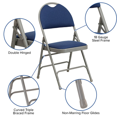 Navy Fabric Folding Chair