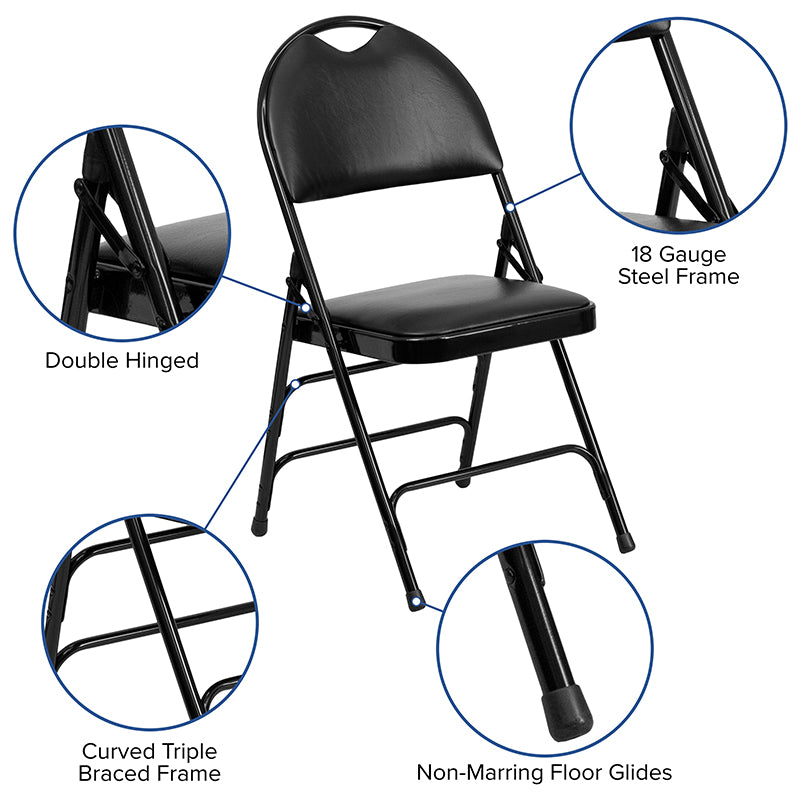 Black Vinyl Folding Chair