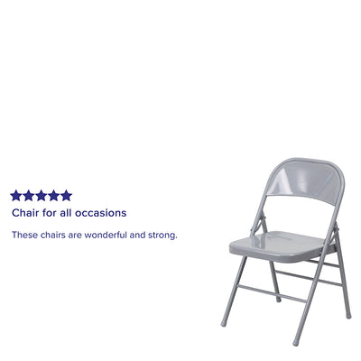 Gray Metal Folding Chair