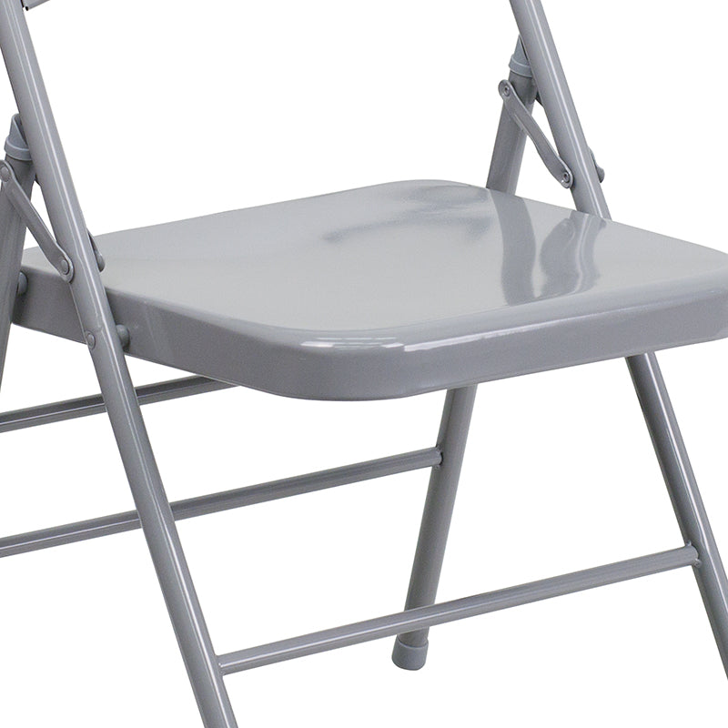 Gray Metal Folding Chair