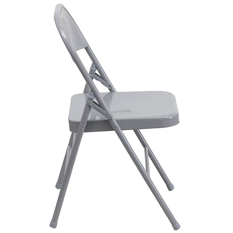 Gray Metal Folding Chair