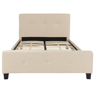 Full Platform Bed-beige