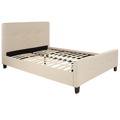 Full Platform Bed-beige
