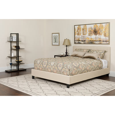 Full Platform Bed-beige