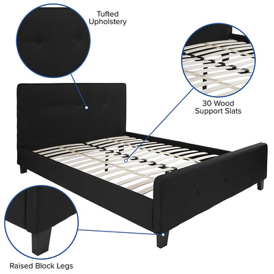 Queen Platform Bed-black