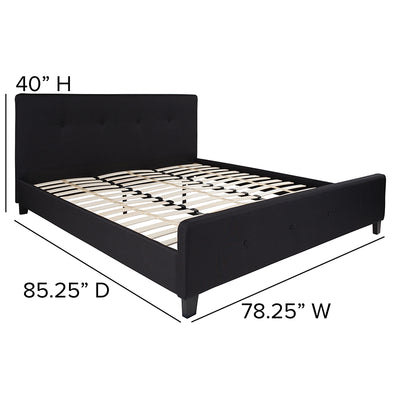 King Platform Bed-black