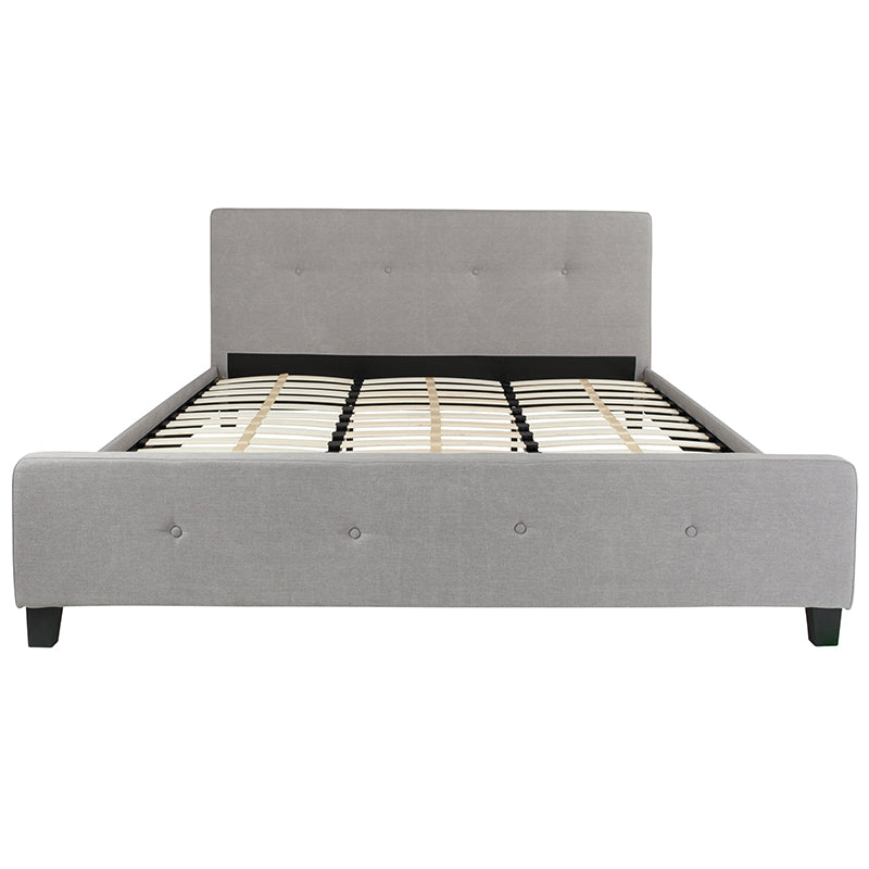 King Platform Bed-light Gray