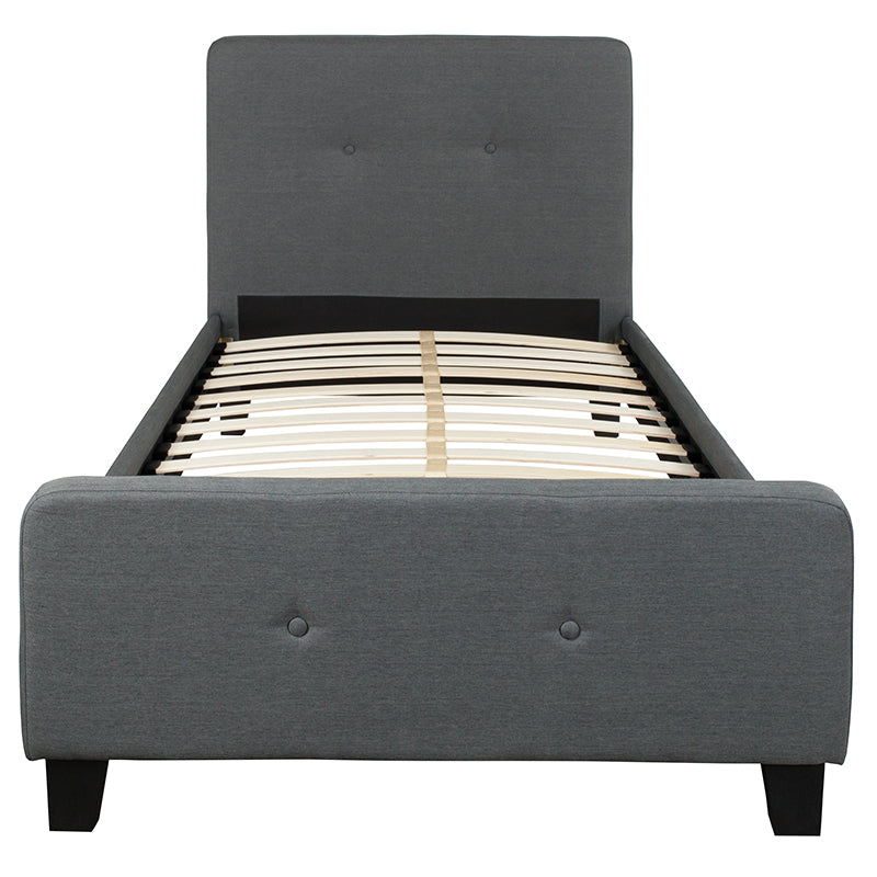 Twin Platform Bed-dark Gray