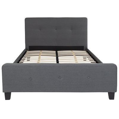 Full Platform Bed-dark Gray