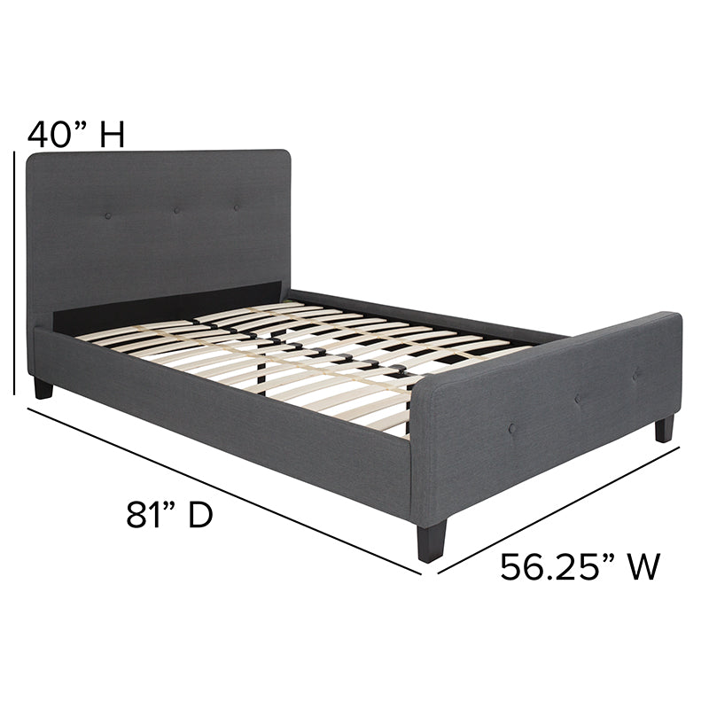 Full Platform Bed-dark Gray