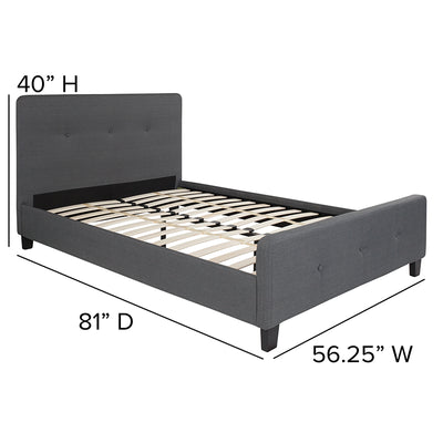 Full Platform Bed-dark Gray