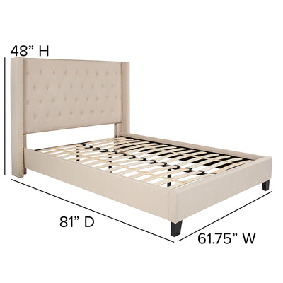 Full Platform Bed-beige