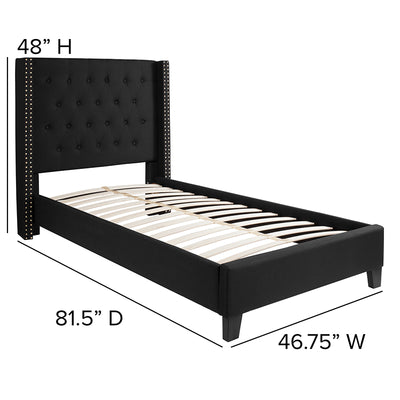 Twin Platform Bed-black