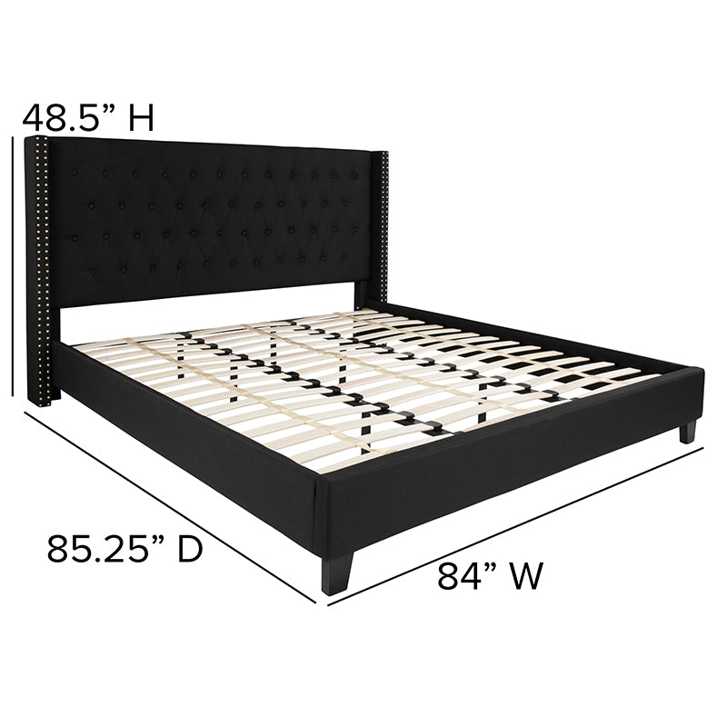 King Platform Bed-black