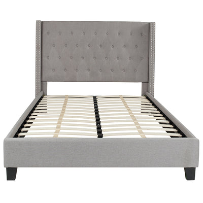 Full Platform Bed-light Gray
