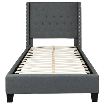 Twin Platform Bed-dark Gray