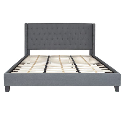 King Platform Bed-dark Gray