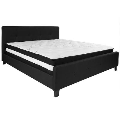 King Platform Bed Set-black