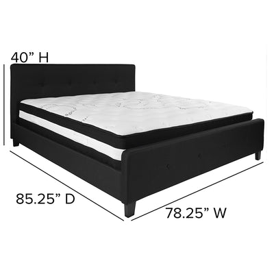 King Platform Bed Set-black