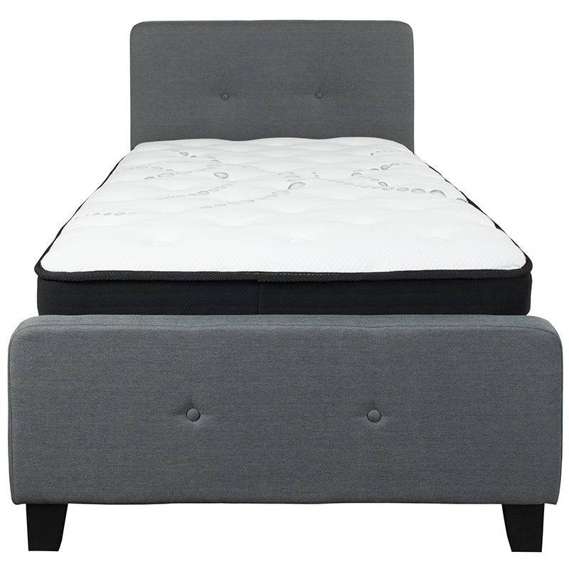Twin Platform Bed Set-gray