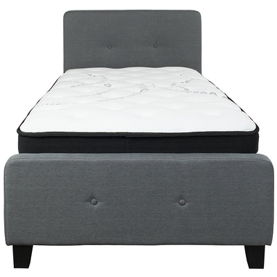 Twin Platform Bed Set-gray