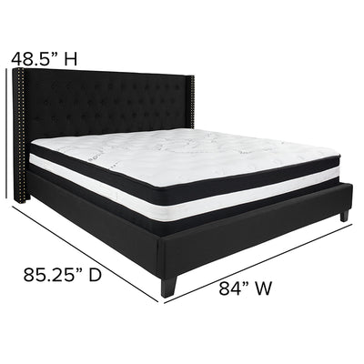 King Platform Bed Set-black