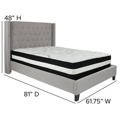 Full Platform Bed Set-gray