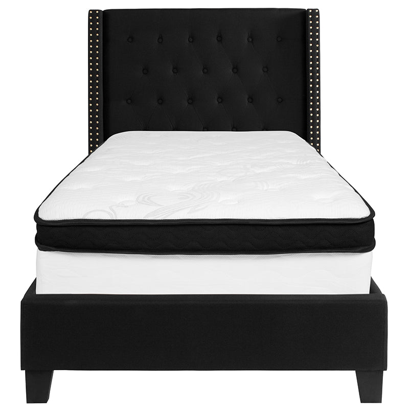 Twin Platform Bed Set-black