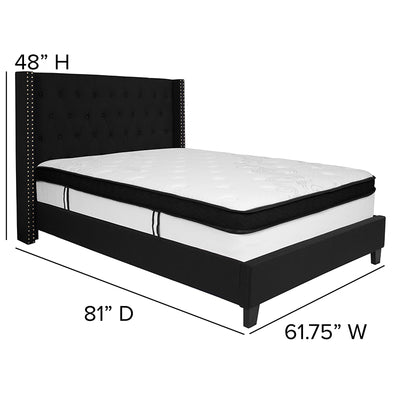 Full Platform Bed Set-black