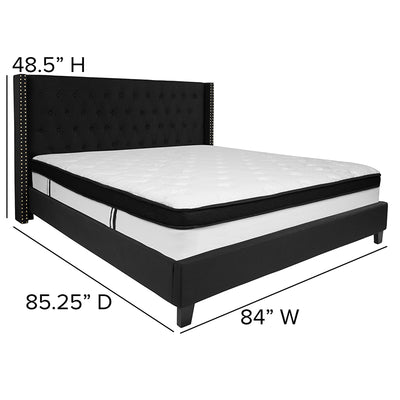 King Platform Bed Set-black